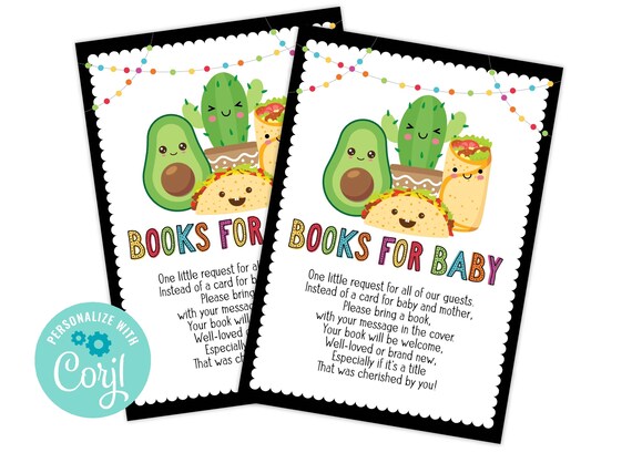Fiesta Baby Shower Book Request Card Card, Books For Baby Taco Bout A Baby Mexican Baby Shower Raffle Instant Download Il_570xn