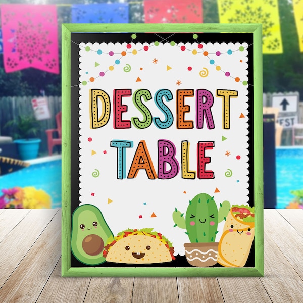 Dessert Fiesta Baby Shower Party Sign, Taco Bout A Baby Decorations Instant Download Printable