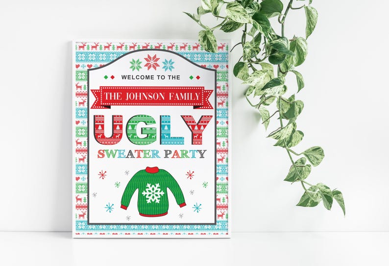 Ugly Sweater Party Sign: Welcome & Vote Signs (Digital Download) image 5