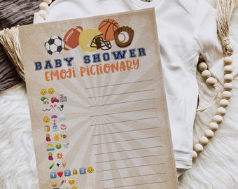 All Star Sports Baby Shower Game Emoji Pictionary Instant Download