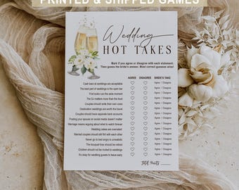 PRINTED Bridal Shower Games - Wedding Hot Takes Fun & Interactive Games Shipped To You - Champagne Spritz Design