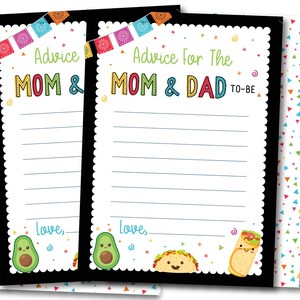 Advice for Mom and Dad-To-Be Fiesta Baby Shower Party Game, Taco Bout A Baby Decorations