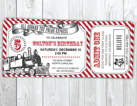 The Polar Express Birthday Invitation - Christmas Polar Express Party Il_570xn