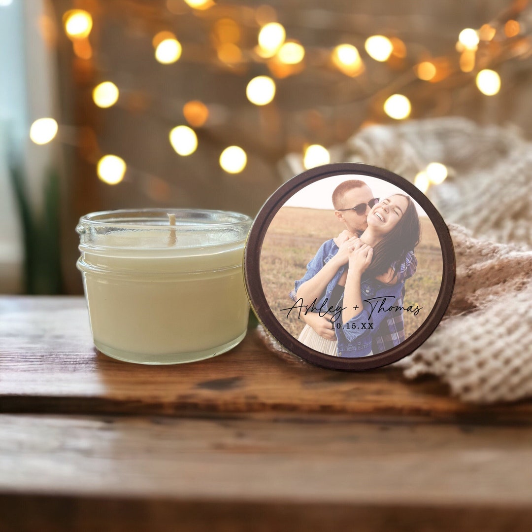Personalized Photo Wedding Favor Candles: 4 Oz Soy Candle - Etsy