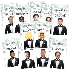 Who Has The Groom Game, Celebrity and Groom Scratch Off, Bridal Shower Scratch Off, Bachelorette Games, Printed Groom Scratch Off Eucalyptus