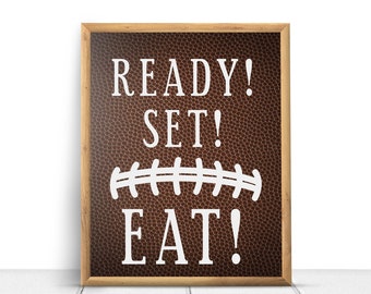 Football Sports Ready Set Eat Baby Shower Sign Décoration