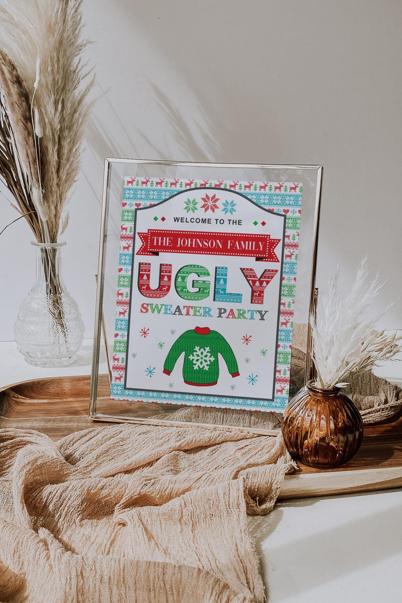 Ugly Sweater Party Sign: Welcome & Vote Signs (Digital Download) image 8