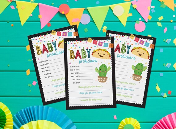 Baby Predictions Fiesta Baby Shower Party Game, Taco Bout A Baby Decorations Il_570xn