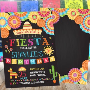 Fiesta Photo Birthday Invitation Mexican Party Invite Cinco de Mayo Printable Invitations with Picture image 4