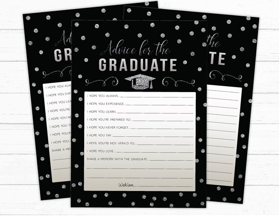 Advice For The Graduate Cards, Well Wishes for Graduate, Graduation Instant Download Games Silver Il_570xn