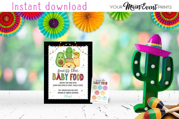 Guess The Baby Food Fiesta Baby Shower Game Fiesta Baby Shower Party Game, Taco Bout A Baby Decorations Il_570xn