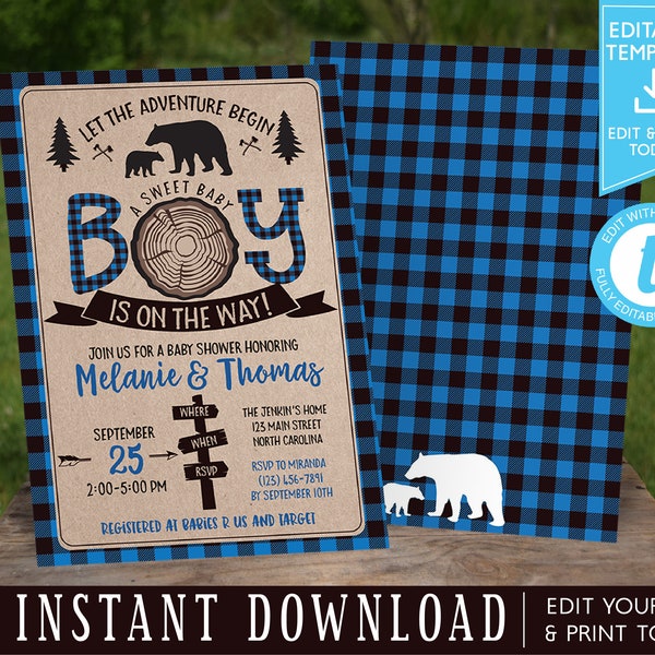 Lumberjack Baby Shower Printables