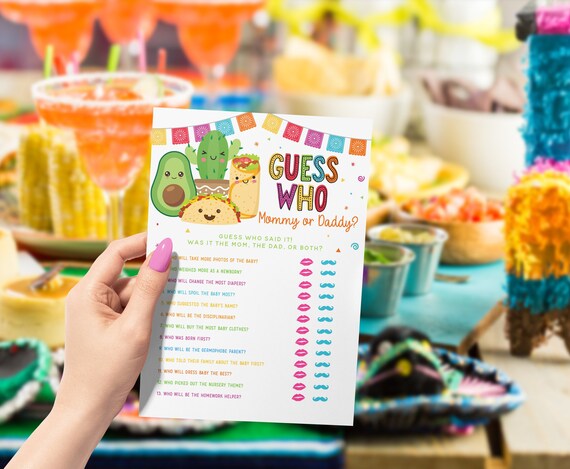 Guess Who Taco Fiesta Baby Shower Games Fun Activities Instant Download Printable Il_570xn