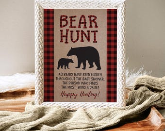 Lumberjack Scavenger Bear Hunt Baby Shower Game