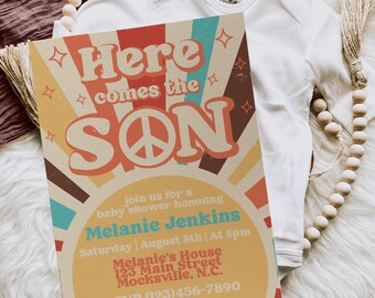 Here Comes The Son Baby Shower Invitation Template