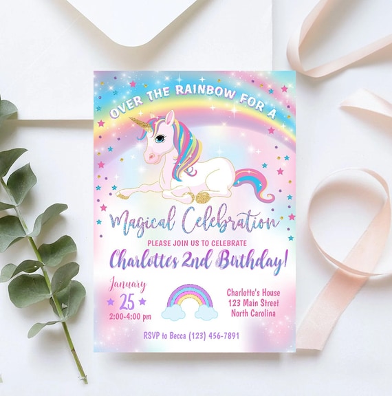 Unicorno: Sei Invitato Alla Mia Festa Di Compleanno... | Crea Inviti Personalizzati Di - Foto 2