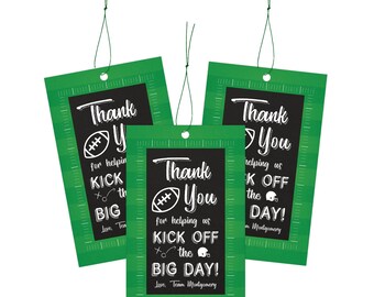 Football Sports Baby Shower Favor Tags Printable, Kick Off The Big Day