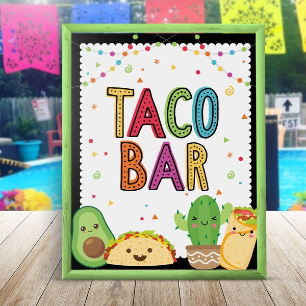 Taco Bar Baby Shower Party Sign, Taco Bout A Baby Decorations Instant Download Printable