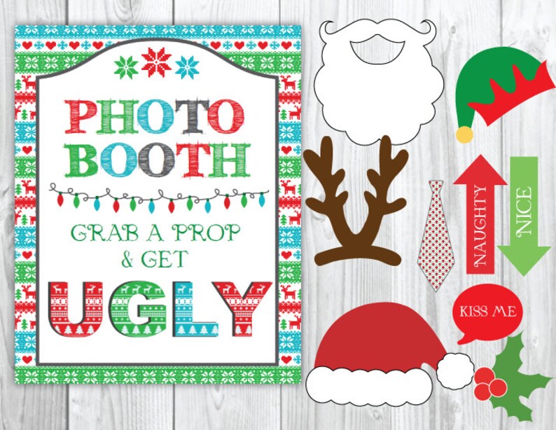 Ugly Sweater Christmas Party Voting Cards & Awards Tacky Christmas Party image 4