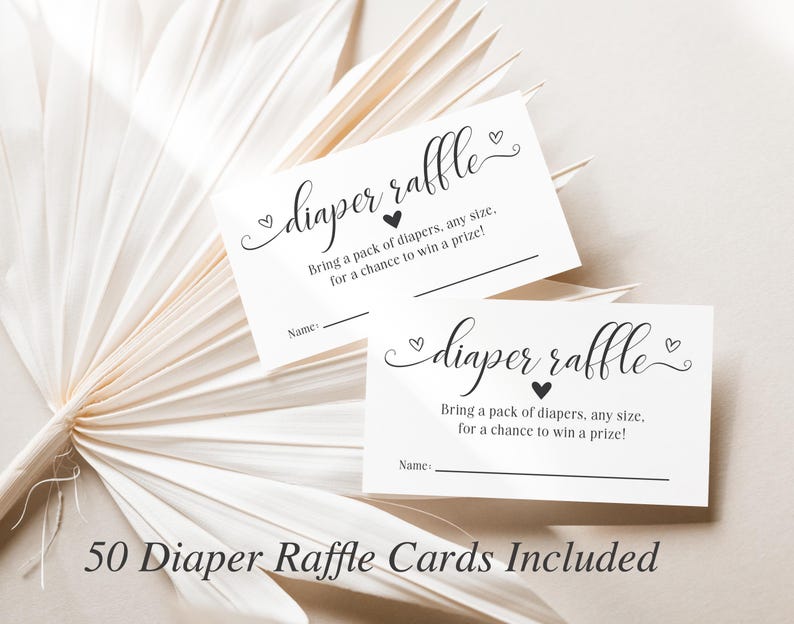 Printed Diaper Raffle Sign and Cards Baby Shower Games - Etsy