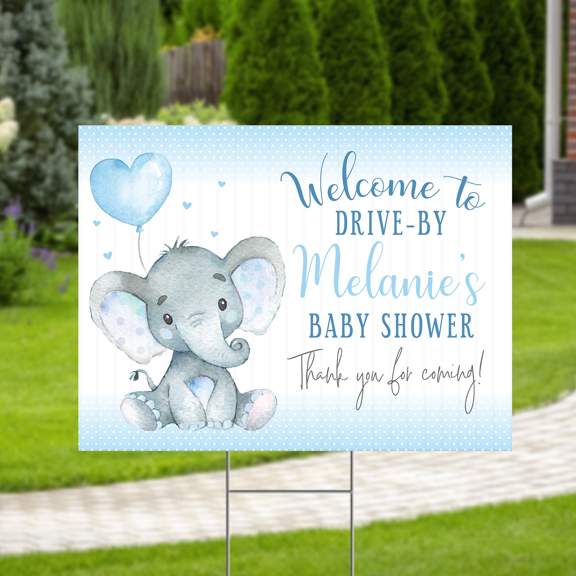 Instant Download Baby Shower Sign Baby Boy Print Personalized Baby Shower Sign Elephant Baby Shower Welcome Party Favor Sign