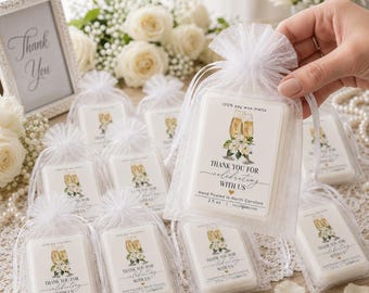 Personalized Wax Melt Wedding Favors, Bridal Shower Favor Gifts, 100% Soy Wax Melts, Custom Names, Thank You for Celebrating With Us