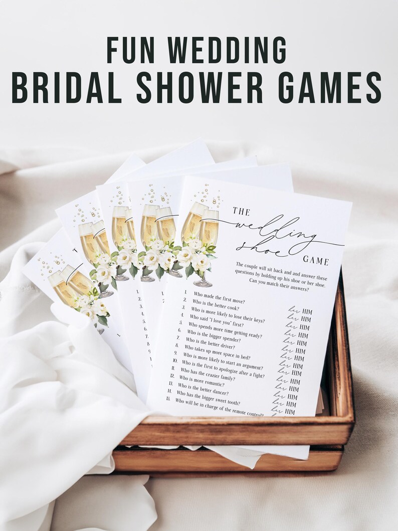 The Wedding Shoe Game, Fun Couple Game, Boho Bridal Shower Game