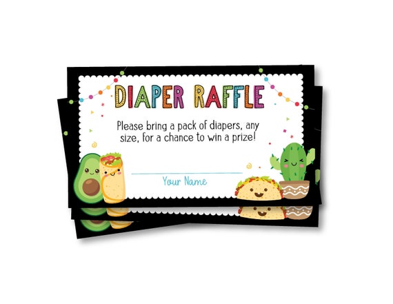 Taco Bout A Baby Shower Diaper Raffle Ticket Card, Taco Bout A Baby Mexican Baby Shower Raffle Instant Download Il_570xn