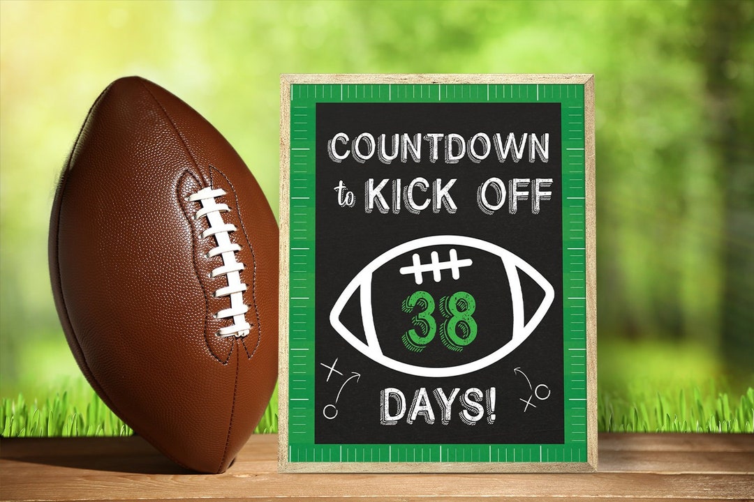 Football Sports Countdown Baby Shower Poster Sign Printable - Etsy