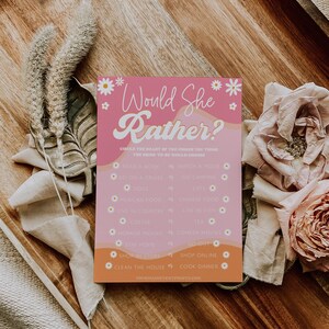 Groovy Retro Bridal Shower Game Would She Rather