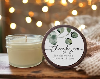 Recuerdo de eucalipto para despedida de soltera: vela de soja personalizada, regalos de boda, más de 40 aromas para elegir