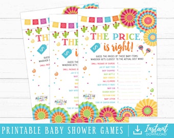 Fiesta Baby Shower Games The Price Is Right Instant Download Printable