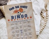 All Star Sports Baby Shower Game Find The Guest Bingo Instant Download