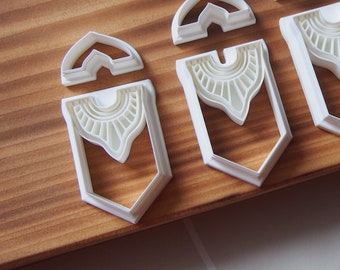 Juego de cortadores de arcilla polimérica para macramé: cortadores de aretes bohemios