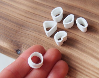 Mini Organic Clay Cutters ( Miniature Organic Cutters, Geometric Cutters, Organic Circle Cutters, Pebble Cutter, Stud Size Cutter )