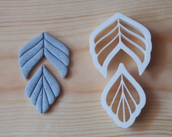 Leaf embossed cutter (leaf cutter set, embossed cutter set, earring cutter set, drop leaf cutter, embossing leaf cutter, earring cutter set)