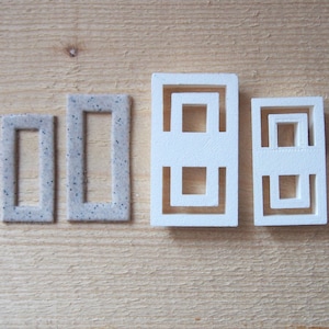 Rechthoekige holle snijders (rechthoekige hoepelsnijders, scherpe rechthoek, polymeerkleisnijder, 3D-geprinte snijders, oorbellensnijders, kleisnijder)