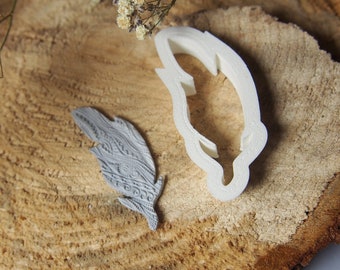 Feather Cutter ( feather clay cutter, polymer clay cutter, feather shape, bird leaf shape, 3d printed, cookie cutter, feather earrings )