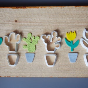 Flower Pot Cutter ( cactus pot cutter, tulip pot cutter, flower clay cutter, cutter set, flower pot set, earring set, clay cutter set )