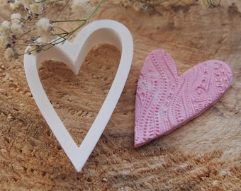 Elongated Heart Cutter ( contemporary heart, hand drawn heart, jewellery cutter, earrings cutter, heart shape, organic heart, 3d printed )