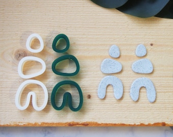 Earrings Cutter Set ( arch earrings, arch set earrings, modern cutters, polymer clay cutter, contemporary cutter, clay cutter set, stud )