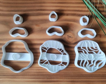 Large Organic Circle Earring Cutter Set: Polymer Clay, 3D Printed