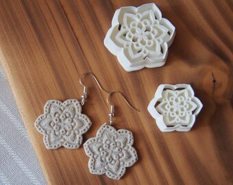 Mandala Clay Cutter: Embossed Polymer Clay Tool
