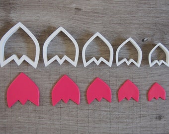 Tulip cutter ( bell cutters, earrings cutter, modern shape, flower cutter, polymer clay cutter, cutter set, clay cutter set, pendant cutter)