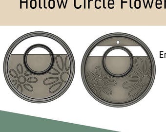 Flower Hollow Circle Earring Cutter | Floral Embossed & Debossed Clay Cutter | Botanical Polymer Clay Earrings | STL File