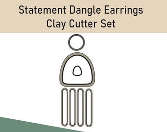 Statement Dangle Earrings Clay Cutter Set: 3D Print STL File (Instant Download)