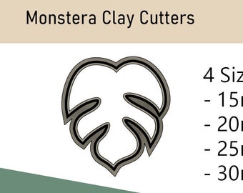 Miniature Monstera Clay Cutters: 3D Printer STL File (Instant Download)