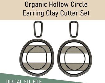 Organic Hollow Earring Cutter Set STL File: 3D Print Clay Jewelry (Digital Download)