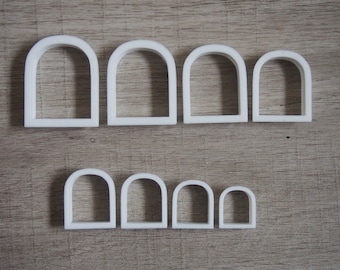 Juego de cortadores de arco (cortador de arcilla polimérica, cortador moderno, con forma de arco, cortador semiovalado, cortador de galletas, juego de cortadores de arcilla, cortador 3D, herramienta para arcilla)