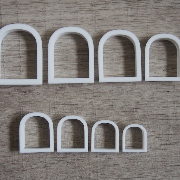 Arch Cutter Set ( polymer clay cutter, modern cutter, arch shaped, half oval cutter, cookie cutter, clay cutter set, 3d cutter, clay tool)
